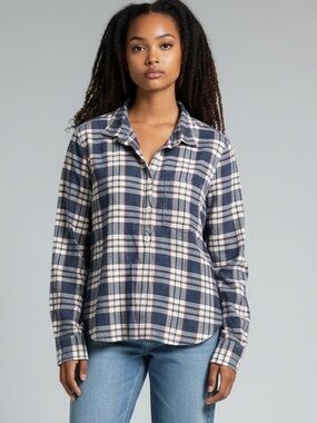 J. Crew•Homespun Pull Over Plaid Long Sleeve Shirt